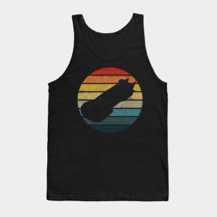 Bobsleigh Silhouette On A Distressed Retro Sunset graphic Tank Top